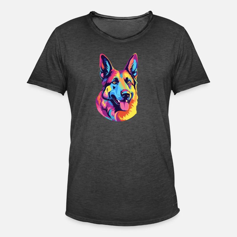 Schäferhund - Männer Vintage T-Shirt - Vintage Schwarz