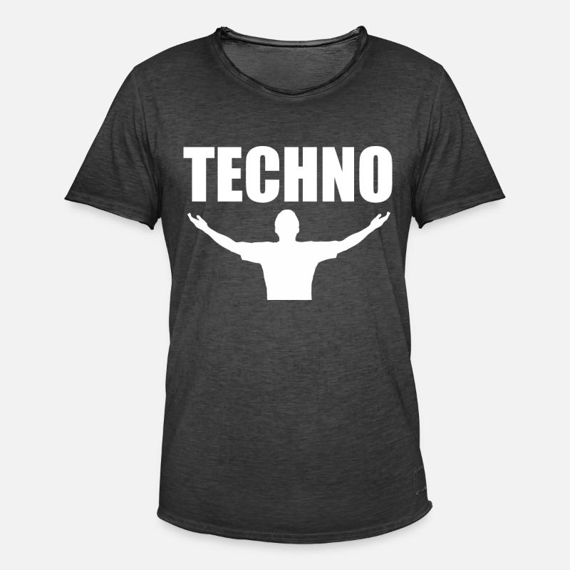 Techno - Männer Vintage T-Shirt - Vintage Schwarz