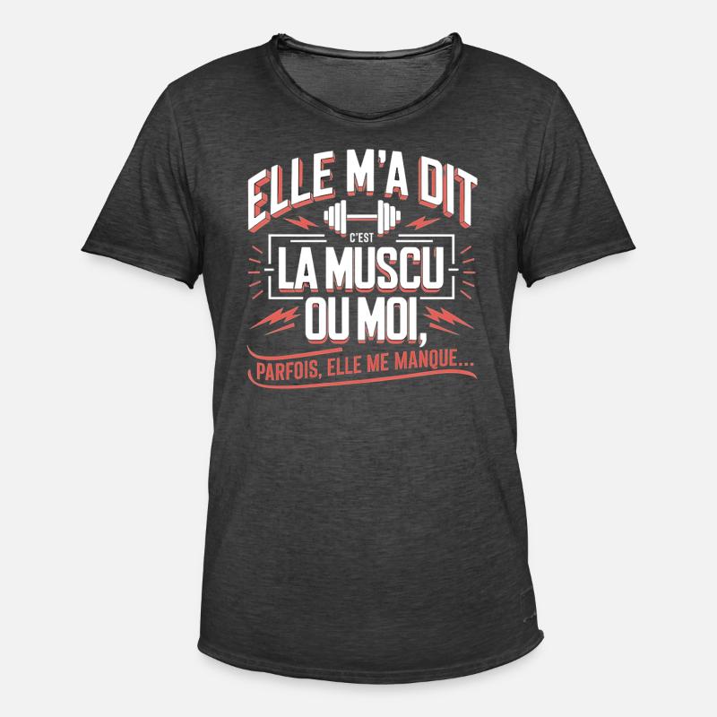 Bodybuilding oder ich - Männer Vintage T-Shirt - Vintage Schwarz