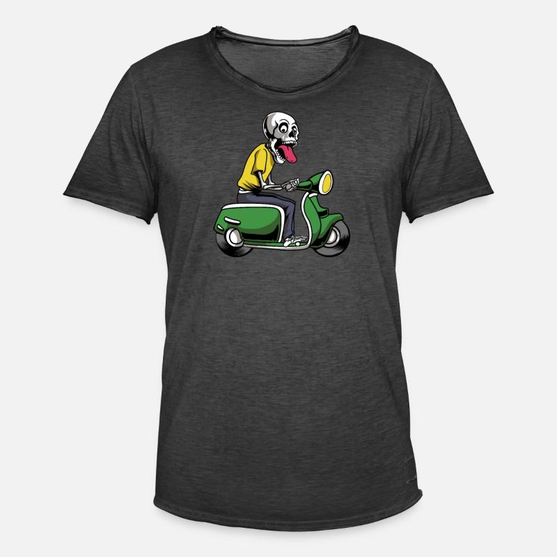 Motorroller Mofa Moped Roller - Männer Vintage T-Shirt - Vintage Schwarz