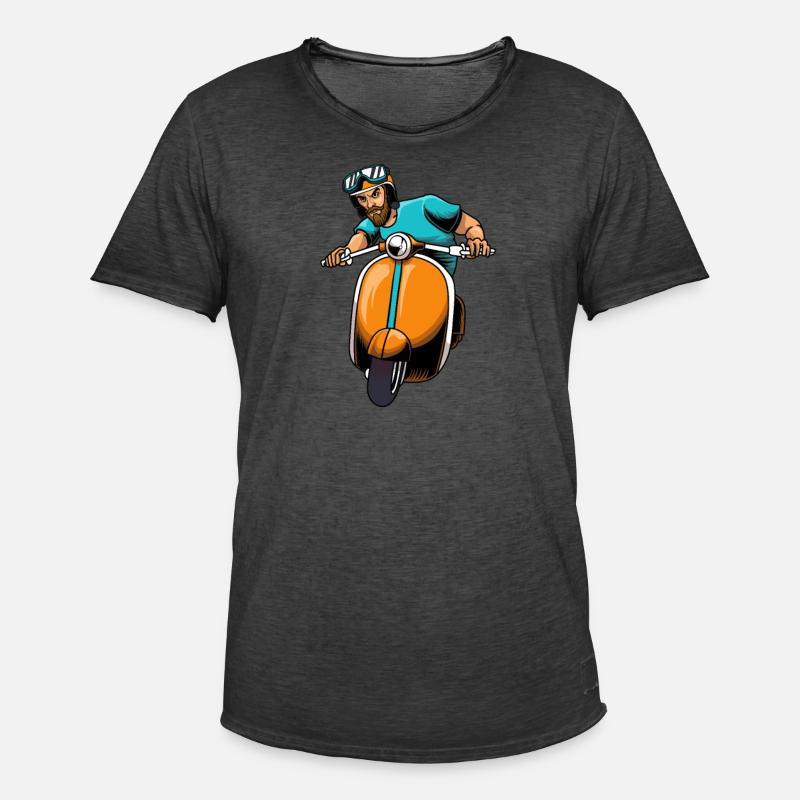 Motorroller Mofa Moped Roller - Männer Vintage T-Shirt - Vintage Schwarz