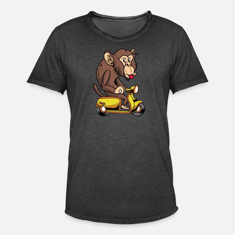 Motorroller Mofa Moped Roller - Männer Vintage T-Shirt - Vintage Schwarz