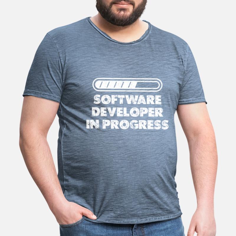 Software Developer In Progress Lovers Computer Men's Vintage T-Shirt