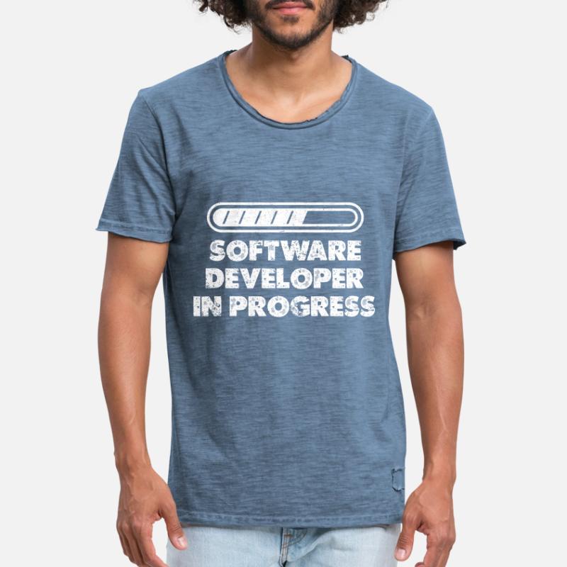 Software Developer In Progress Lovers Computer Men's Vintage T-Shirt