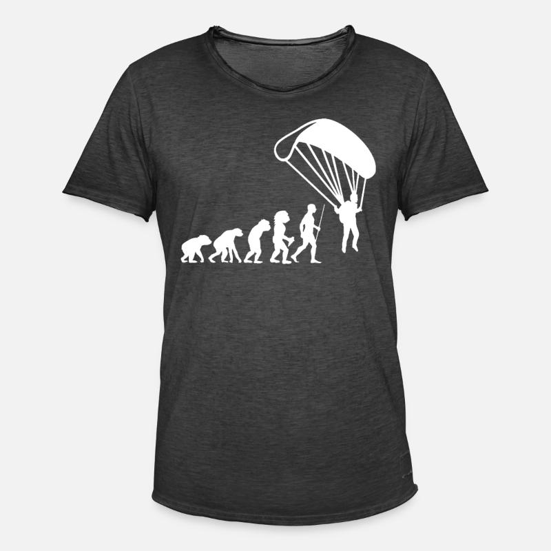 Skydive Evolution parachutist - Men's Vintage T-Shirt - washed black