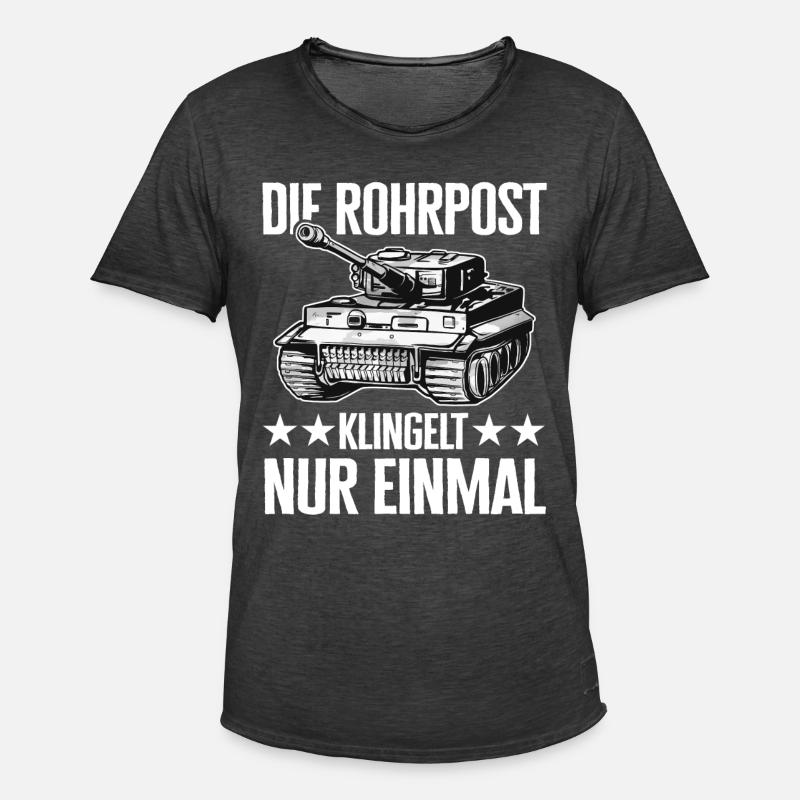 Panzer Kampfpanzer Panzerkampfwagen Panzerfahrer - Männer Vintage T-Shirt - Vintage Schwarz