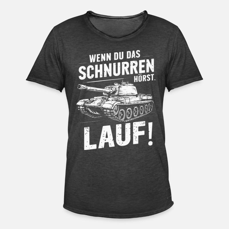 Panzer Kampfpanzer Panzerkampfwagen Panzerfahrer - Männer Vintage T-Shirt - Vintage Schwarz