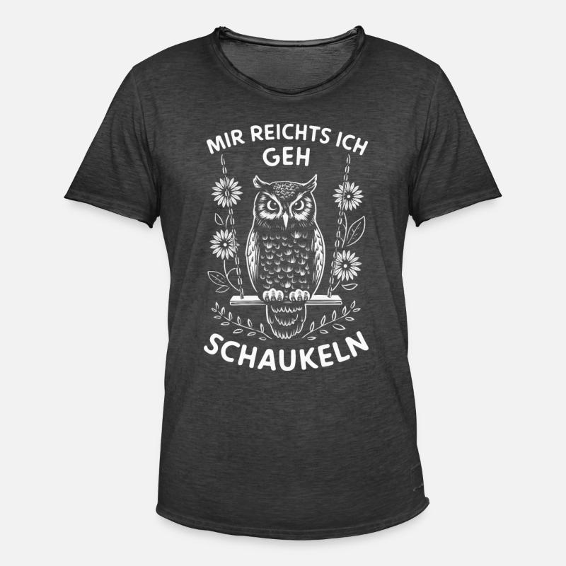 Nachteule Eule Eulen Vogel - Männer Vintage T-Shirt - Vintage Schwarz