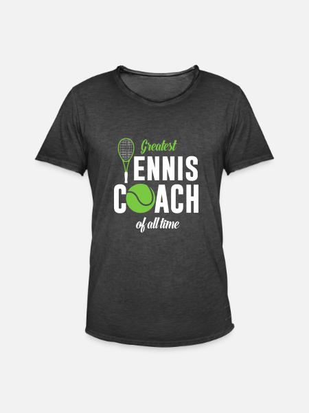 Largest tennis coach ever - Men's Vintage T-Shirt - washed black
