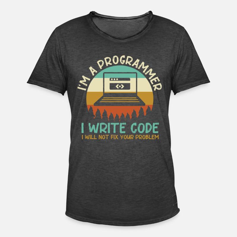 Programmer Code Coding - Men's Vintage T-Shirt - washed black