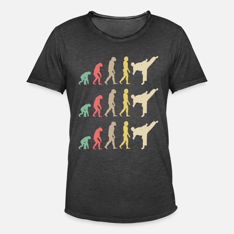 Karate Evolution - Taekwondo - Männer Vintage T-Shirt - Vintage Schwarz