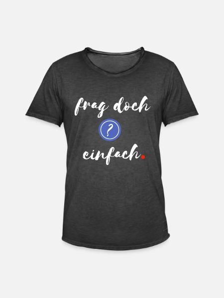 just ask - Men's Vintage T-Shirt - washed black