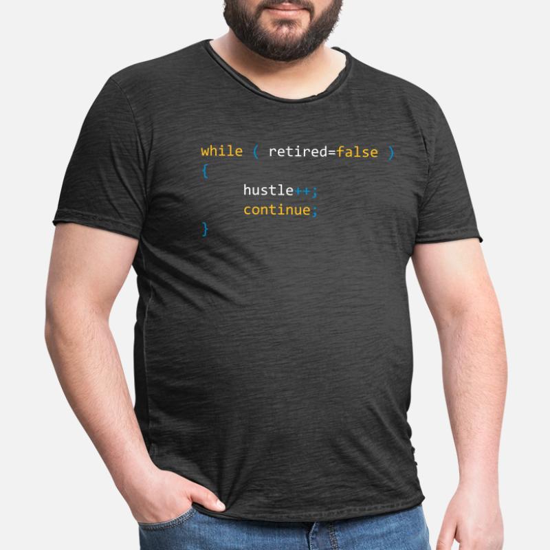 CONTINUER HÂTE EN CAS DE NON RETIRÉ - JAVA CODE T-shirt vintage Homme