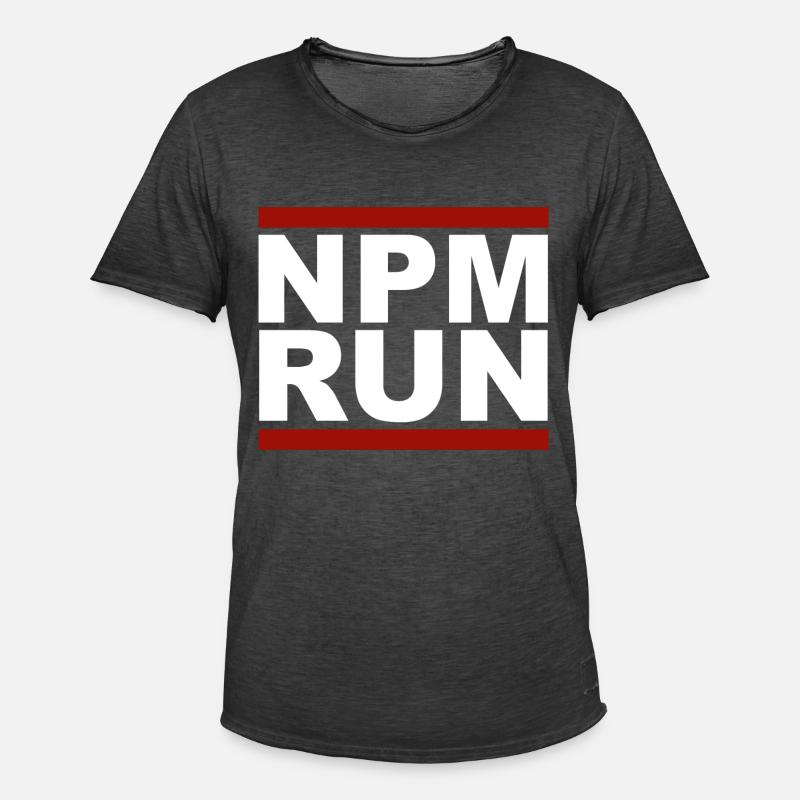 javascript, Javascript, npm run - Männer Vintage T-Shirt - Vintage Schwarz