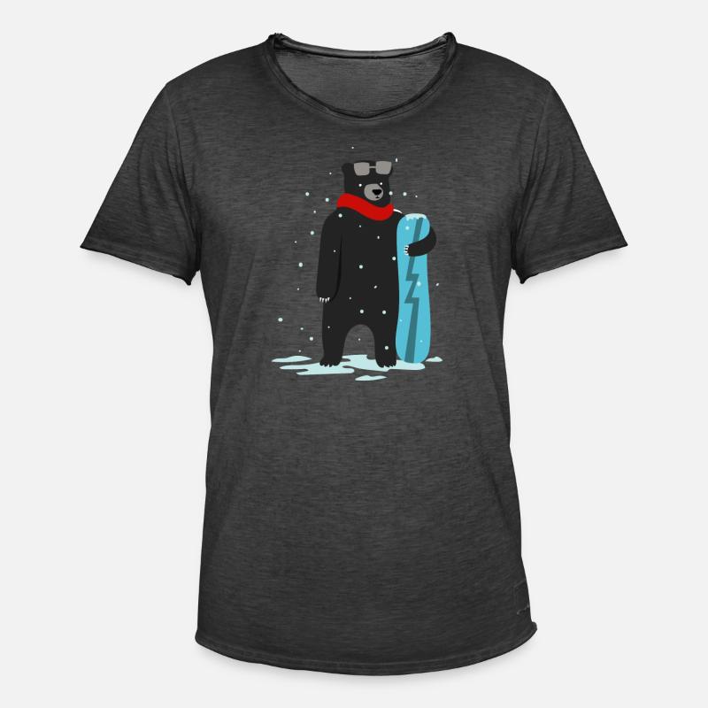 Nette Snowboardfahrt, die Geschenkgeschenkideen zeichnet - Männer Vintage T-Shirt - Vintage Schwarz