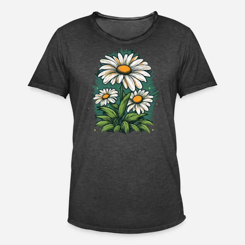 Gänseblümchen - Männer Vintage T-Shirt - Vintage Schwarz