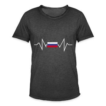 Russie - T-shirt vintage Homme - noir vintage - Devant - Jose (178cm)