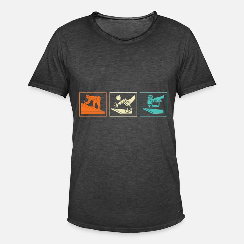 Dachdecker Handwerker Beruf Spruch - Männer Vintage T-Shirt - Vintage Schwarz