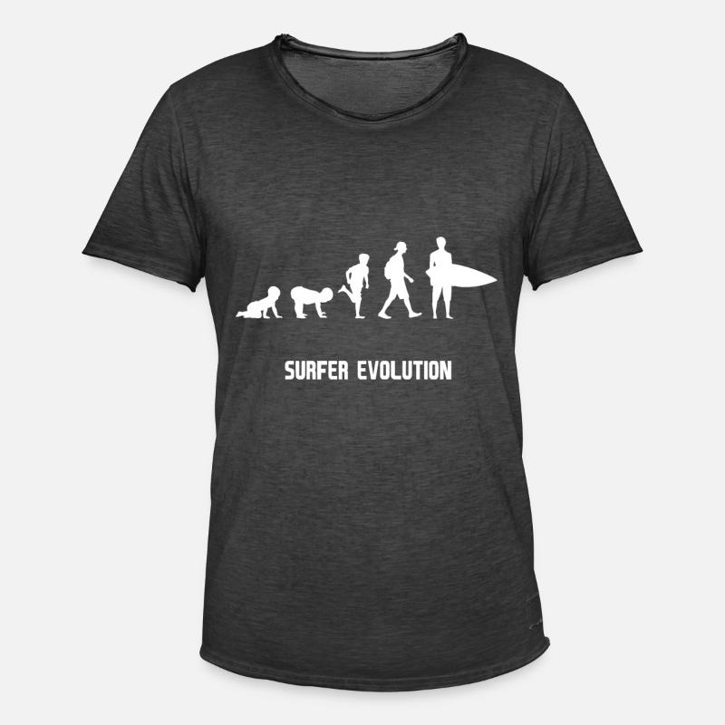 Surfer evolution evolution - Männer Vintage T-Shirt - Vintage Schwarz