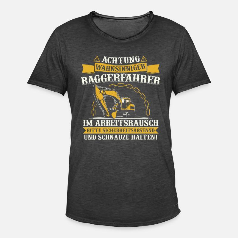Baggerfahrer Baggerführer Baggern Bagger Geschenk - Männer Vintage T-Shirt - Vintage Schwarz