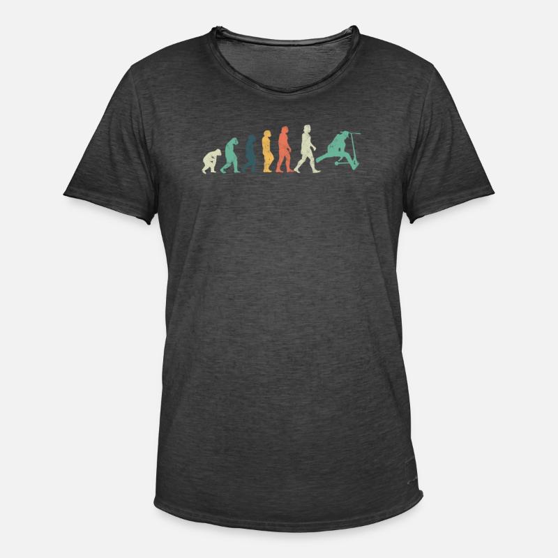 Evolution Scooter Roller - Männer Vintage T-Shirt - Vintage Schwarz