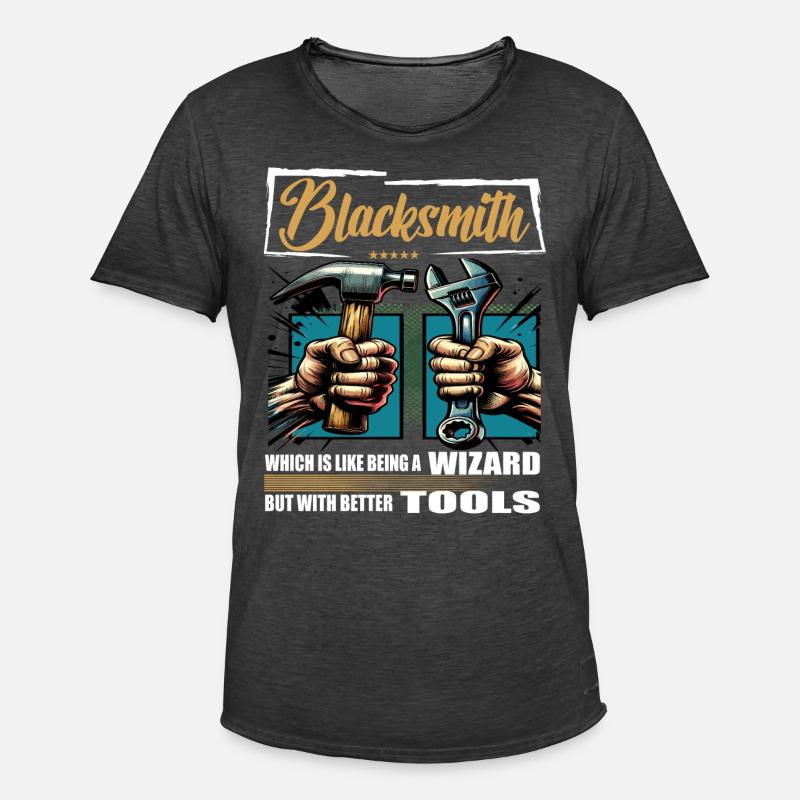 Blacksmith Beruf Spruch Arbeiter - Männer Vintage T-Shirt - Vintage Schwarz
