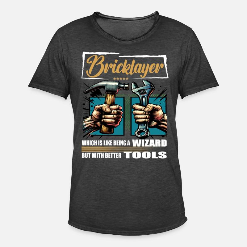 Bricklayer Beruf Spruch Arbeiter - Männer Vintage T-Shirt - Vintage Schwarz