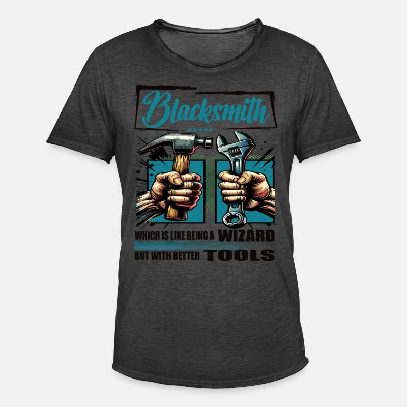 Blacksmith Beruf Spruch Arbeiter - Männer Vintage T-Shirt - Vintage Schwarz