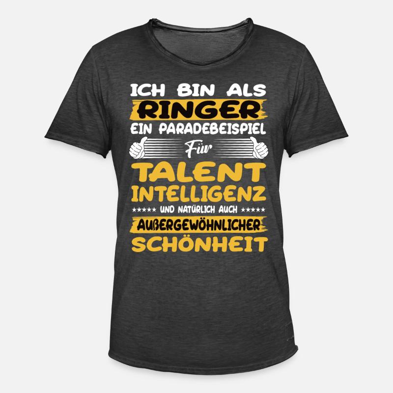 Ringer ein Paradebeispiel Ringen - Männer Vintage T-Shirt - Vintage Schwarz