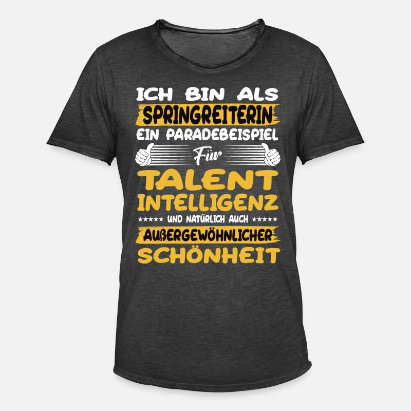 Springreiterin ein Paradebeispiel Springreiten - Männer Vintage T-Shirt - Vintage Schwarz