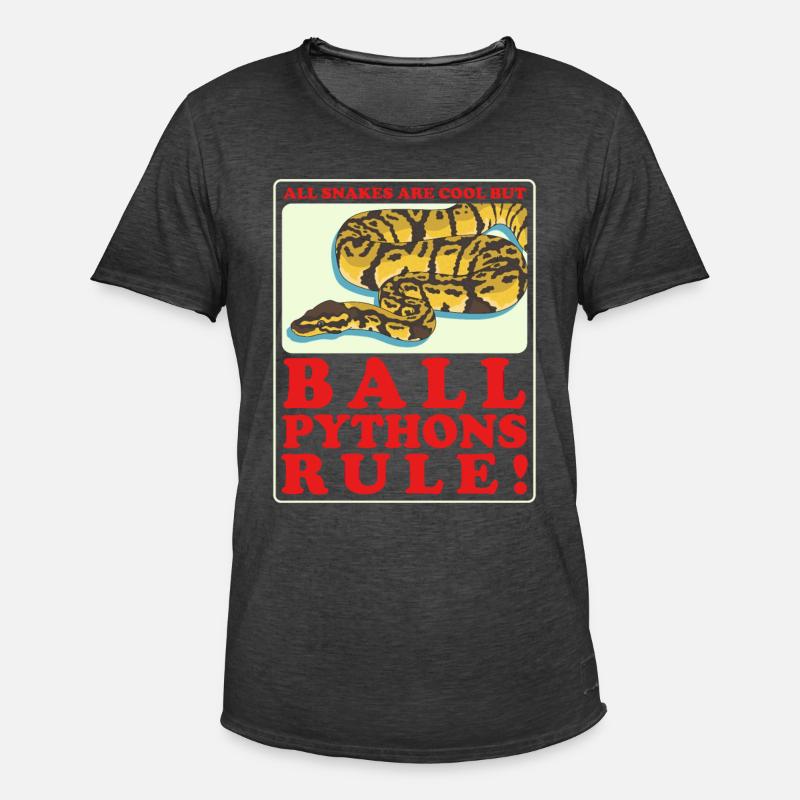 Königspython Python Schlange Geschenk - Männer Vintage T-Shirt - Vintage Schwarz