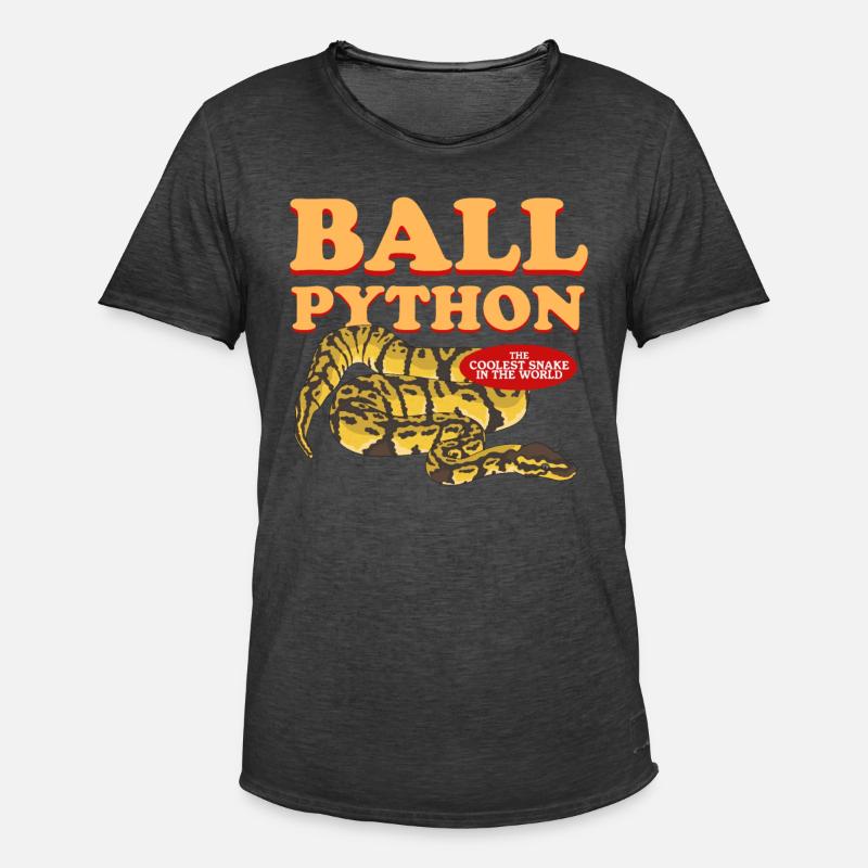 Königspython Python Schlangen Geschenk - Männer Vintage T-Shirt - Vintage Schwarz