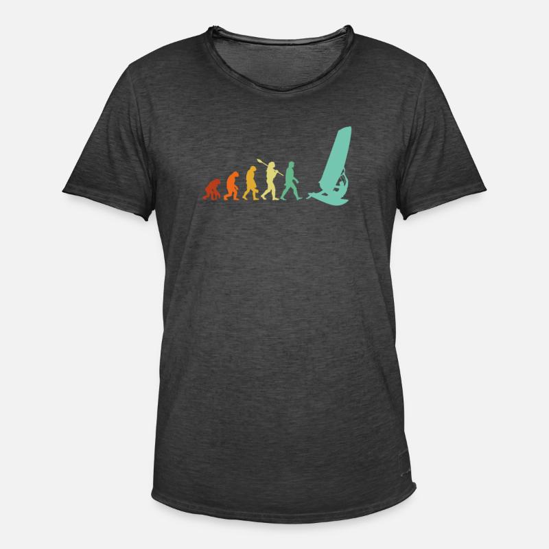 windsurfing evolution, windsurf - Männer Vintage T-Shirt - Vintage Schwarz