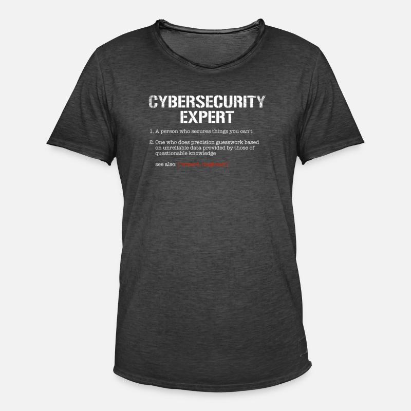 Cybersecurity Expert Definition, cyber security - Männer Vintage T-Shirt - Vintage Schwarz