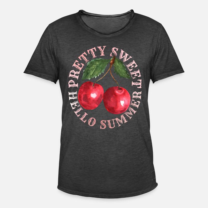 Kirsche, Cherry-Fruit Kirsche-Cherry Sommer-Spruch - Männer Vintage T-Shirt - Vintage Schwarz