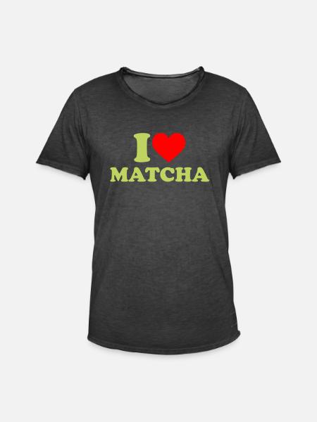 i love matcha, matcha - Männer Vintage T-Shirt - Vintage Schwarz