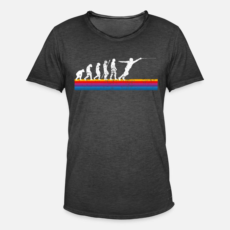 Fechten Evolution - Männer Vintage T-Shirt - Vintage Schwarz