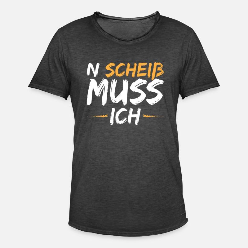 N Scheiss muss ich - Männer Vintage T-Shirt - Vintage Schwarz