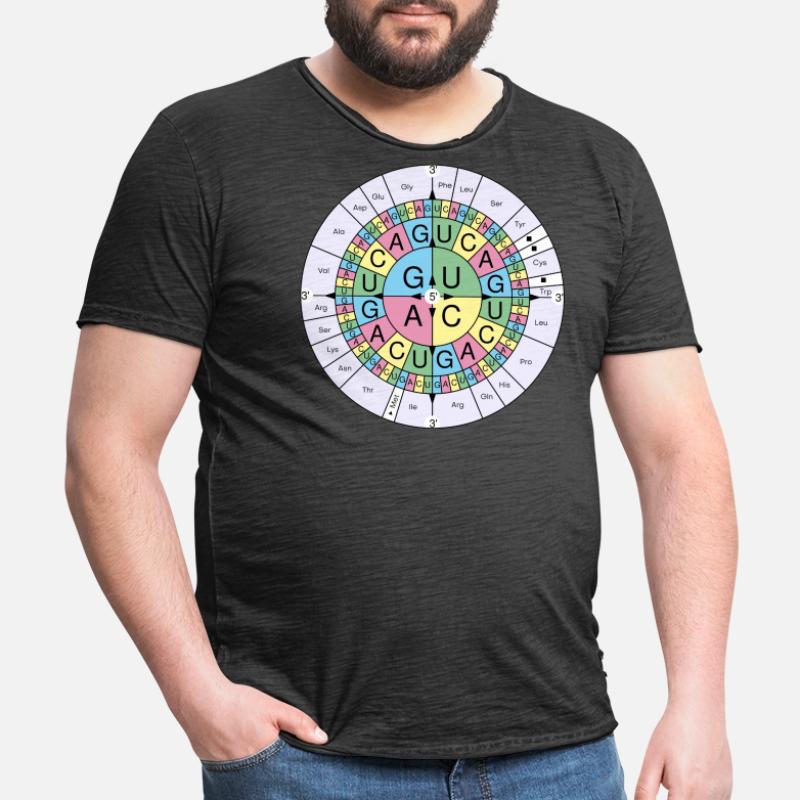Biochemistry RNA codon code sun Men's Vintage T-Shirt