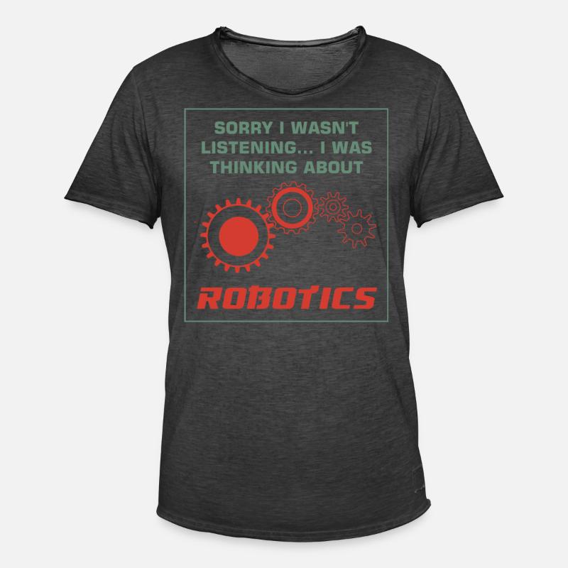 Thinking About Robots Engineering Electronic - Men's Vintage T-Shirt - washed black