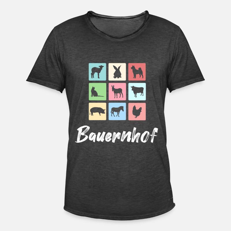 Bauernhof Tiere - Männer Vintage T-Shirt - Vintage Schwarz