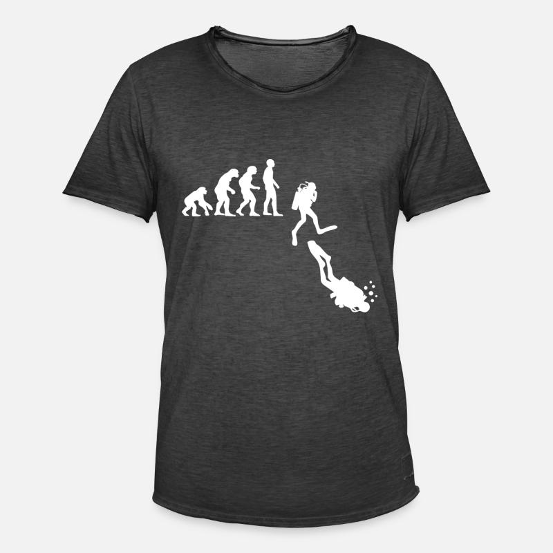 Evolution des Gerätetauchens - Männer Vintage T-Shirt - Vintage Schwarz