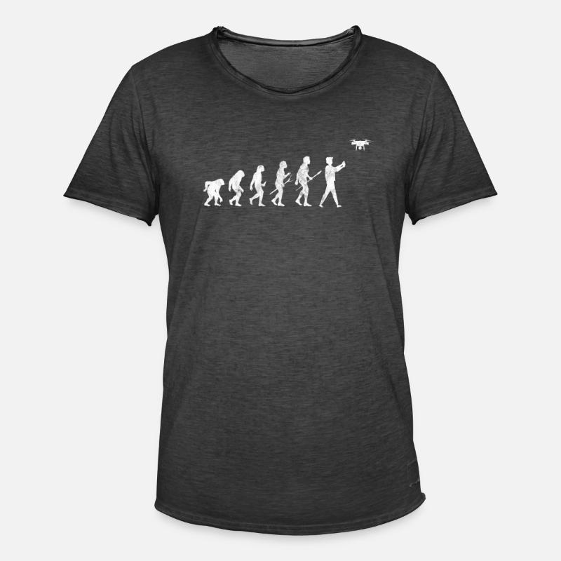 Drohne Evolution - Männer Vintage T-Shirt - Vintage Schwarz