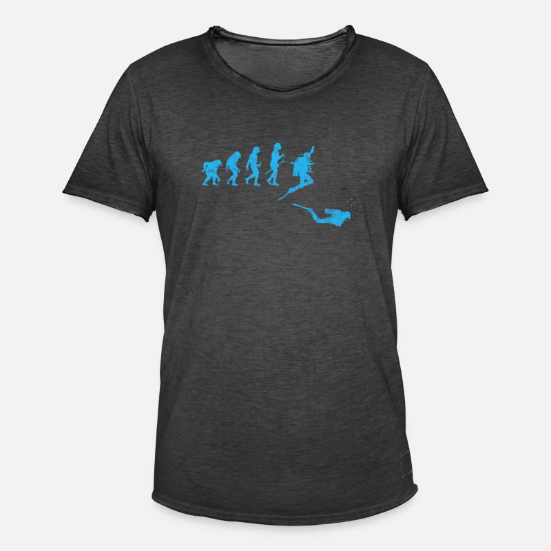 Taucher Evolution - Männer Vintage T-Shirt - Vintage Schwarz