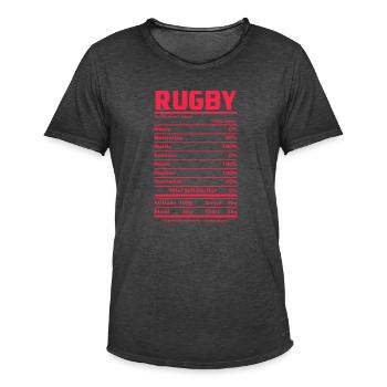 Rugby - Männer Vintage T-Shirt - Vintage Schwarz - Vorne