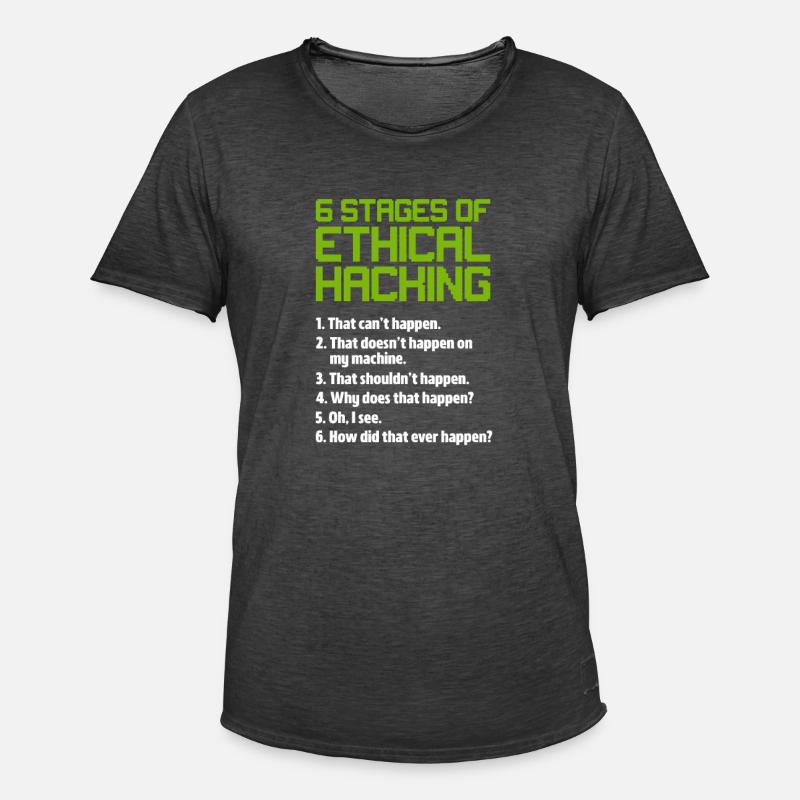 Hacker Coder Computer Hacking Gift - Men's Vintage T-Shirt - washed black