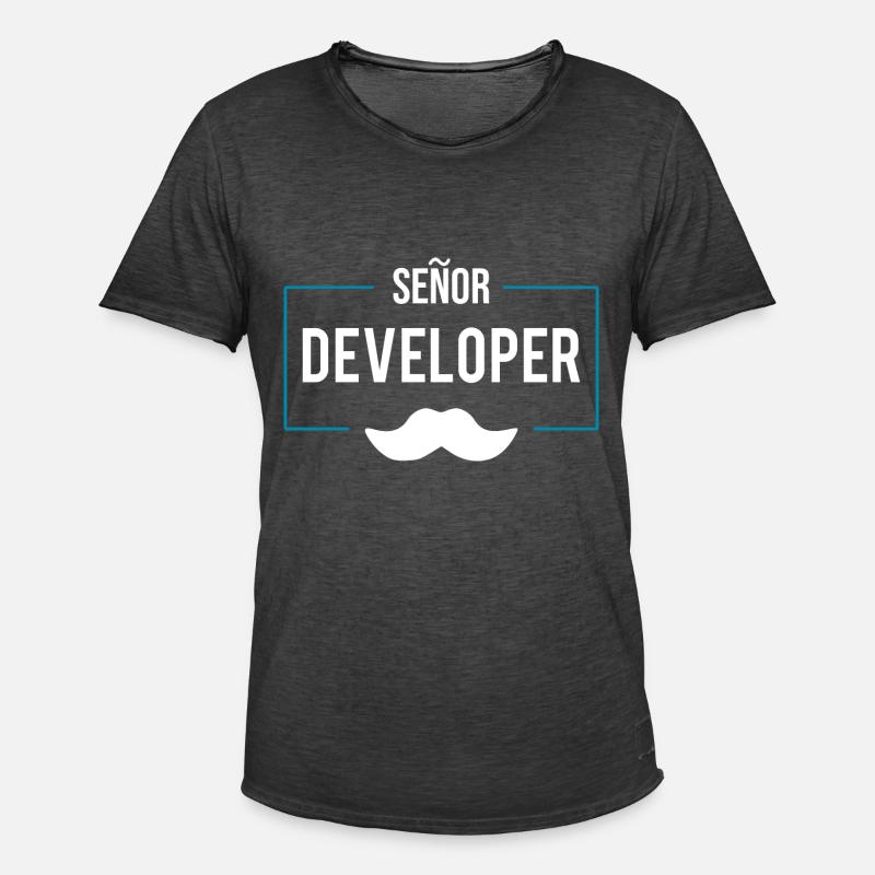Senor Developer Programmierer shirt - Männer Vintage T-Shirt - Vintage Schwarz