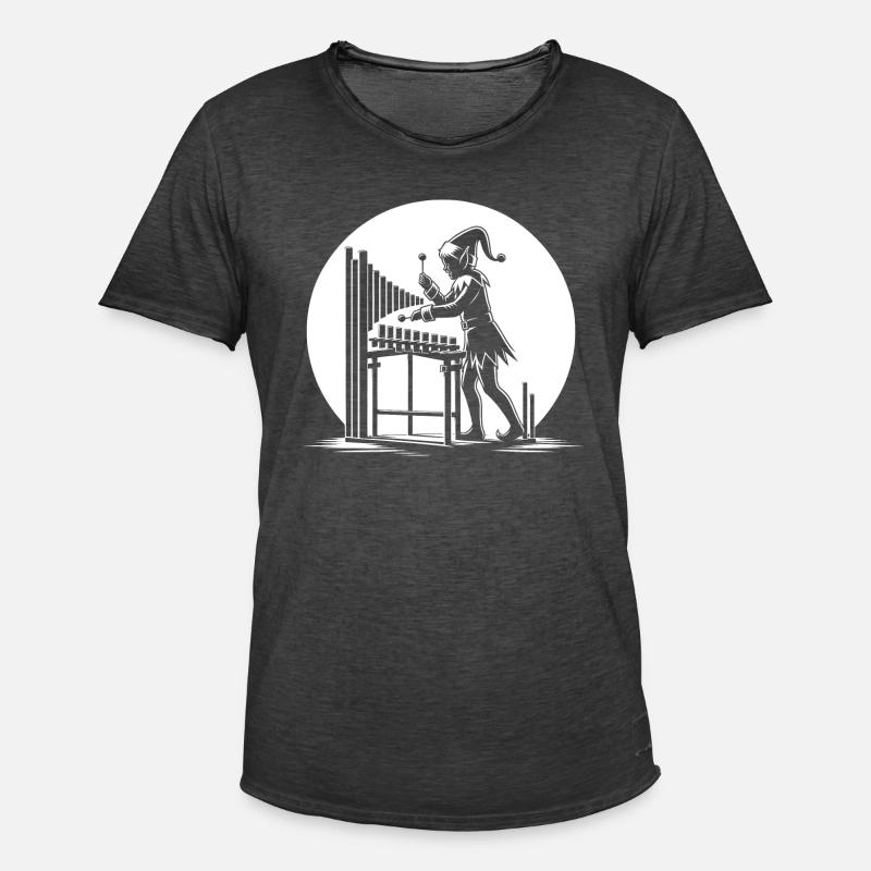 „Elfenvibraphon“ - Männer Vintage T-Shirt - Vintage Schwarz