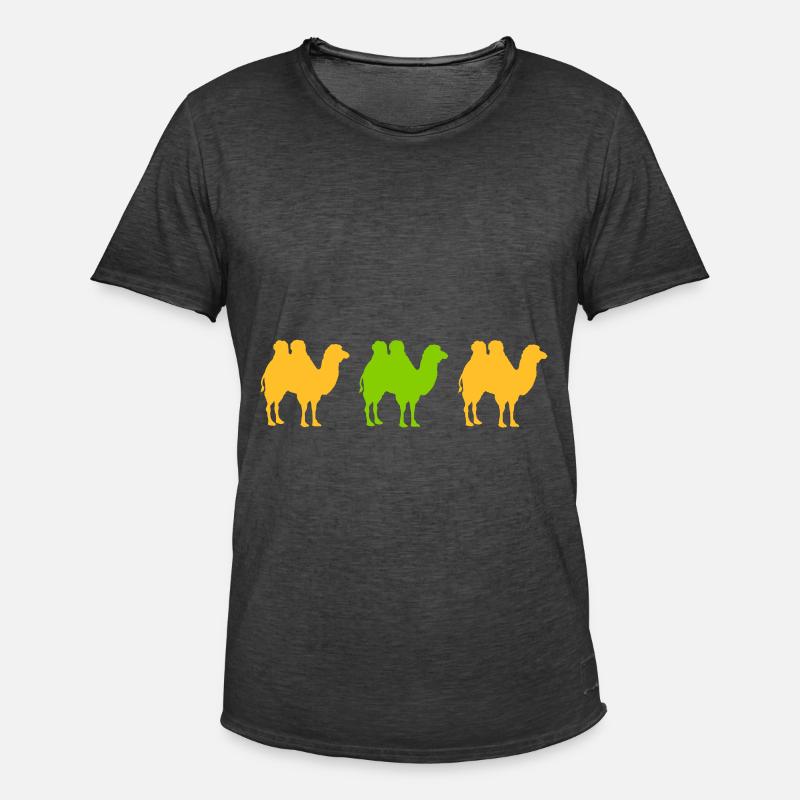 kamel höcker herde wüste - Männer Vintage T-Shirt - Vintage Schwarz