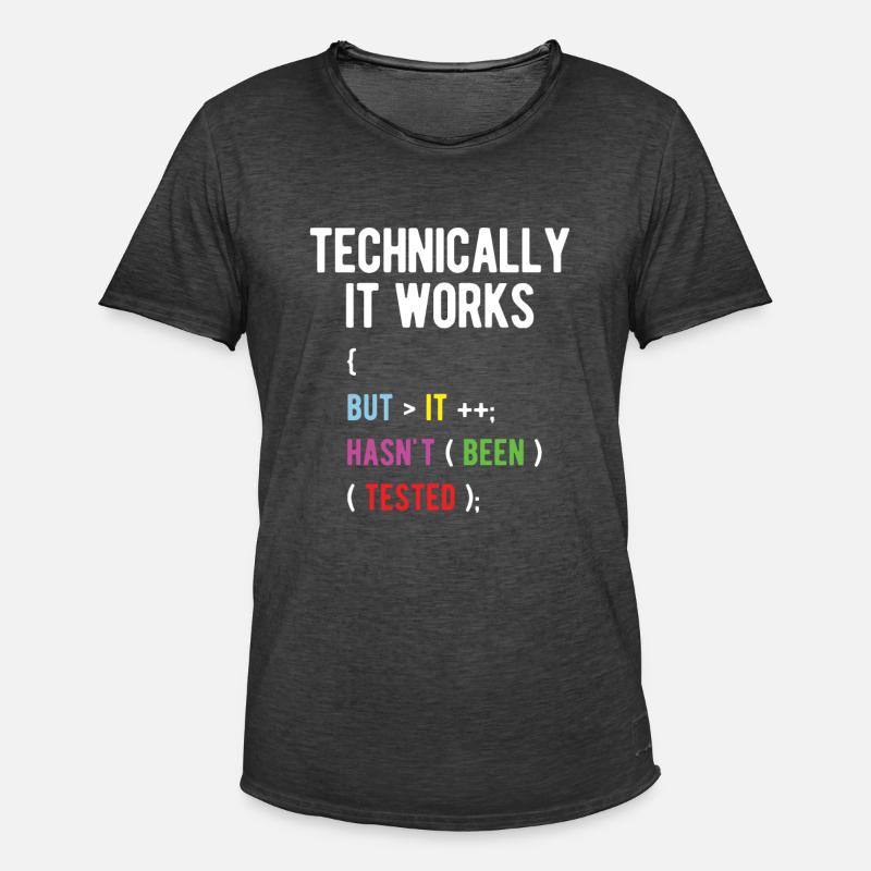 Software Ingenieur Informatiker Programmierer - Männer Vintage T-Shirt - Vintage Schwarz